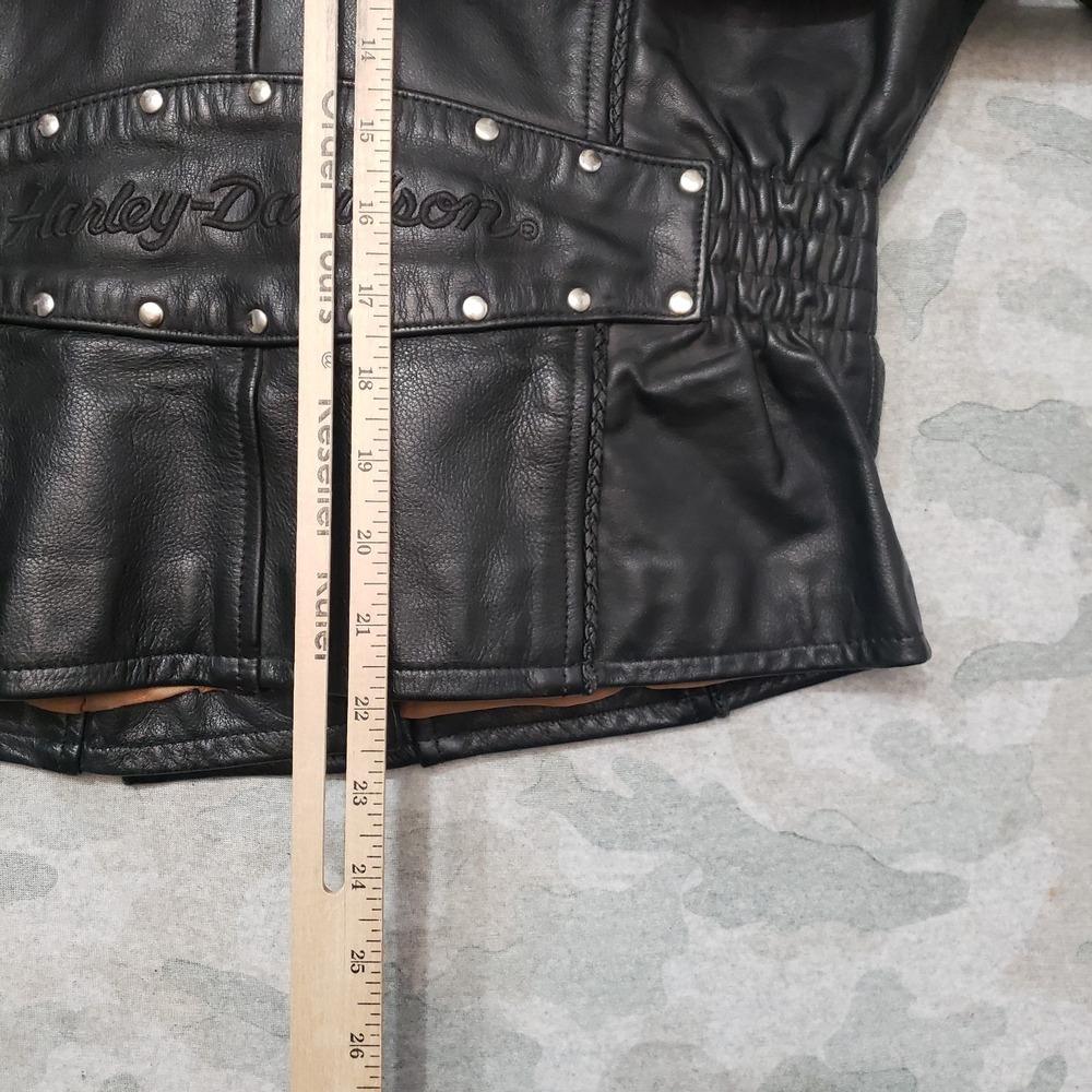 Harley-Davidson Black Leather Biker Jacket - Picture 13 of 15